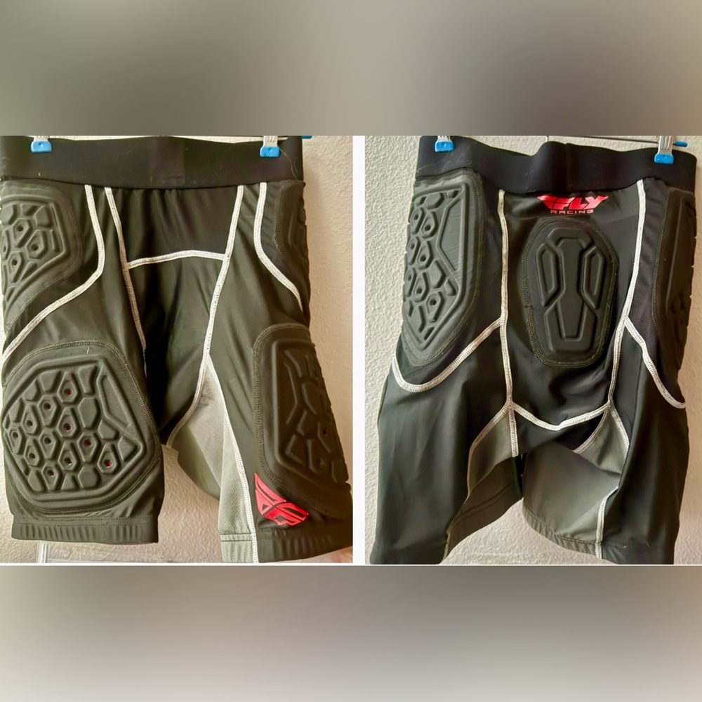 Fly Racing Barricade Motorcycle Protection Compression Shorts Black Size Medium
